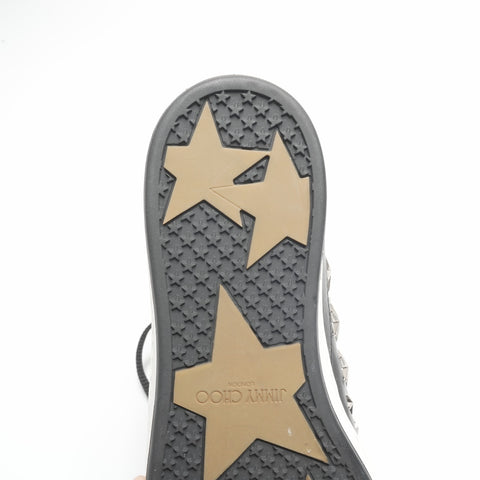 Jimmy Choo studded leather high-top star shoes, Size 34, 8.3 inches sneakers black WS24321