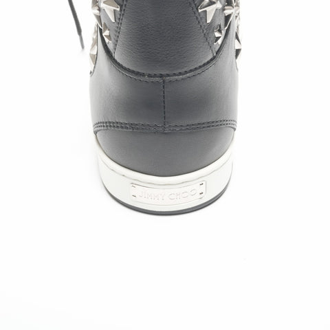 Jimmy Choo studded leather high-top star shoes, Size 34, 8.3 inches sneakers black WS24321
