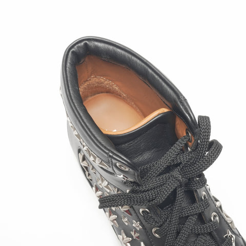 Jimmy Choo studded leather high-top star shoes, Size 34, 8.3 inches sneakers black WS24321