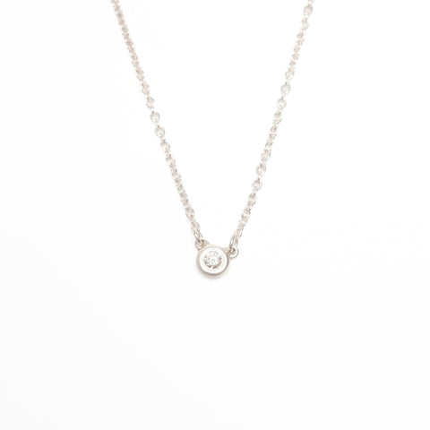 TIFFANY&Co. By the Yard 925 Diamond Necklace Silver WS24324