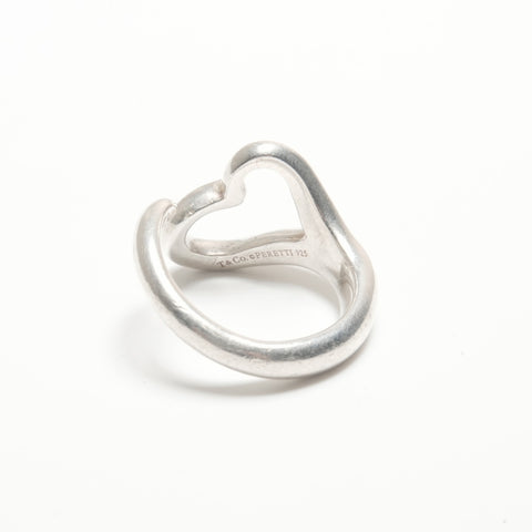 TIFFANY&Co. Open Heart 925 #8 Ring Silver WS24325