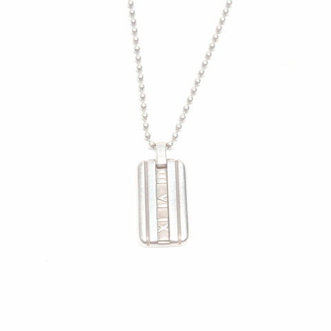 TIFFANY&Co. Atlas Bar Plate 925 Necklace Silver WS24340
