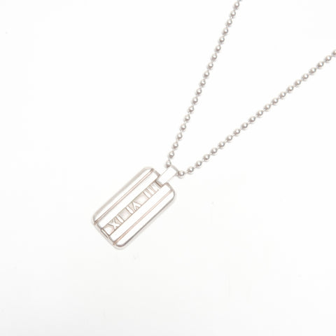 TIFFANY&Co. Atlas Bar Plate 925 Necklace Silver WS24340
