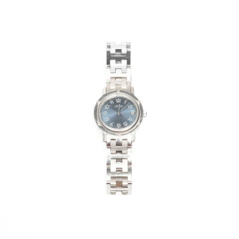 HERMES Clipper Quartz Blue Junk Watches Silver WS24341