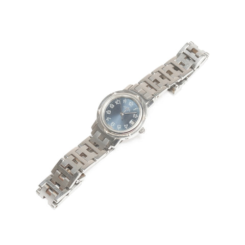 HERMES Clipper Quartz Blue Junk Watches Silver WS24341