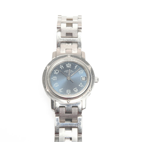 HERMES Clipper Quartz Blue Junk Watches Silver WS24341
