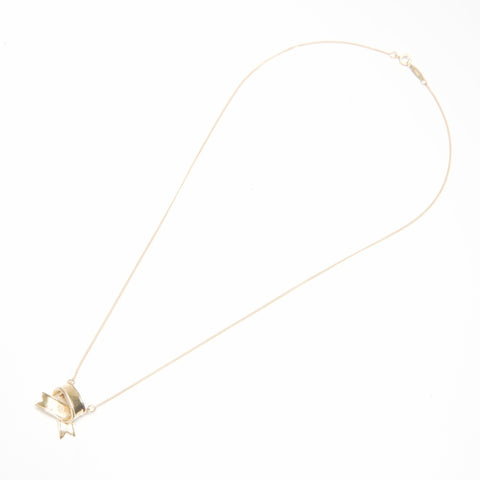 TIFFANY&Co. 750 Ribbon Cross Yellow Gold Necklace gold WS24342