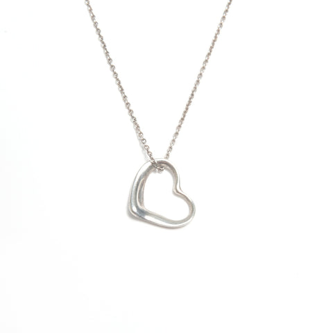 TIFFANY&Co. Open heart 925 Necklace Silver WS24343