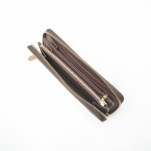 LOUIS VUITTON 2012 Damier Zippy Wallet Purse Brown WS24356