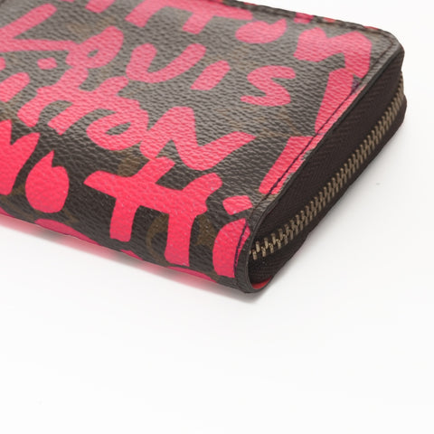 LOUIS VUITTON 2008 Monogram Graffiti Zip Around Purse Coin case Brown WS24360