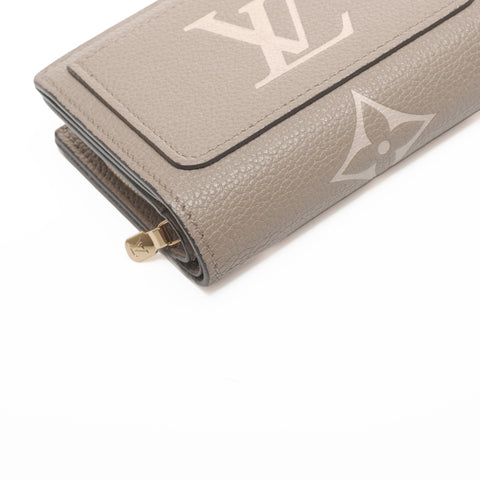 LOUIS VUITTON Monogram Empreinte Portefeuille Claire Bifold Wallet beige WS24361