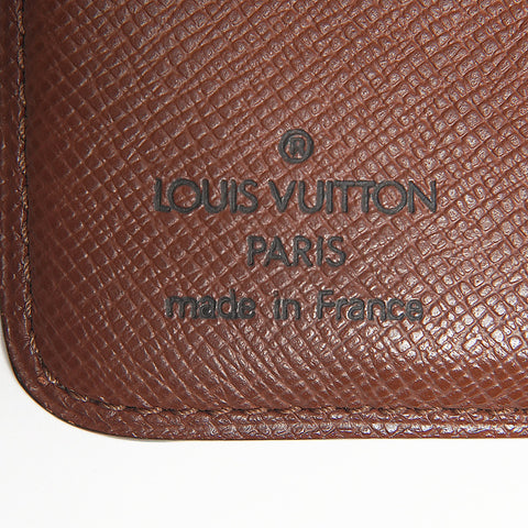 LOUIS VUITTON 2002 Monogram Compact Zip Bifold Wallet Brown WS24363