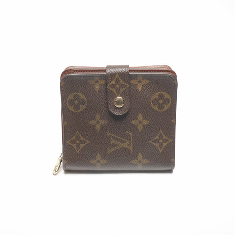 路易威登 2002 年 Monogram 紧凑型拉链双折钱包 棕色 WS24363