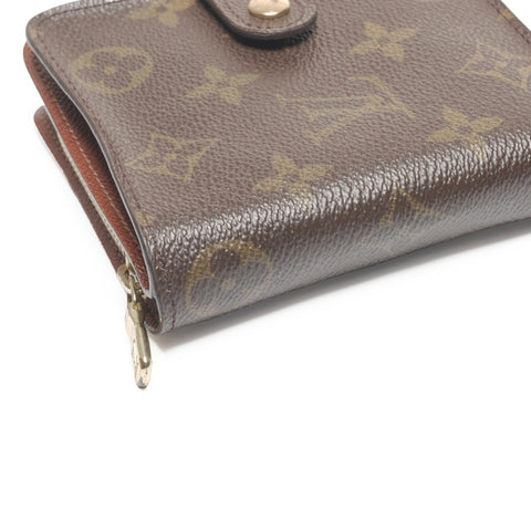 LOUIS VUITTON 2002 Monogram Compact Zip Bifold Wallet Brown WS24363