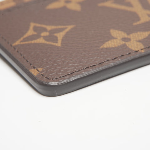 LOUIS VUITTON Monogram Reverse Porte Cartes Simple Card Case Brown WS24385