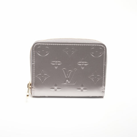 LOUIS VUITTON 2020 Zip Around Purse Vernis Coin case Silver WS24386