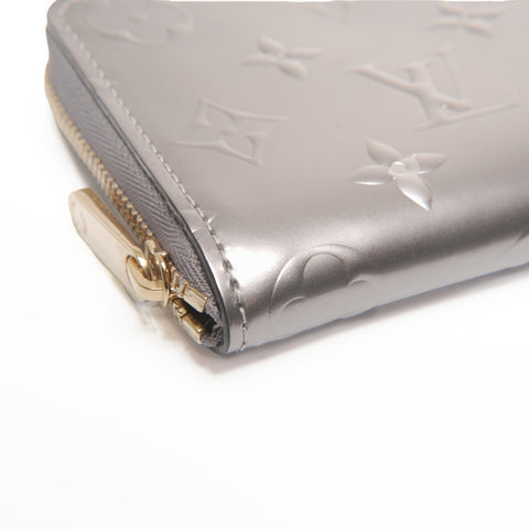 LOUIS VUITTON 2020 Zip Around Purse Vernis Coin case Silver WS24386