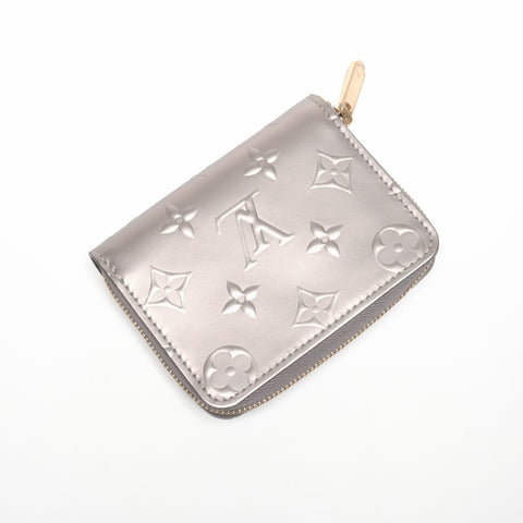 LOUIS VUITTON 2020 Zip Around Purse Vernis Coin case Silver WS24386