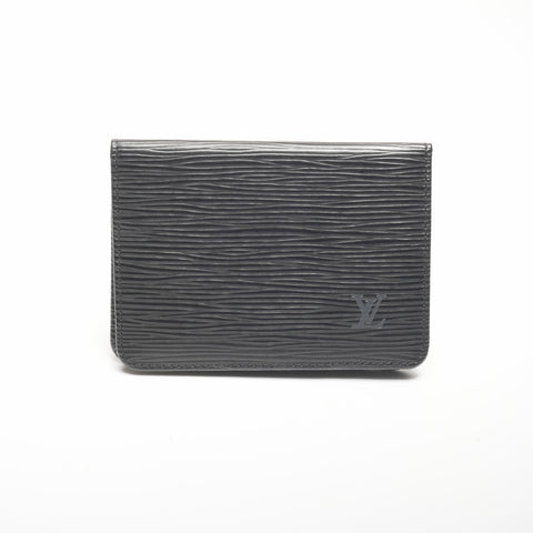 LOUIS VUITTON 1992 Epi Porto 2 Cult Vertical Card Case black WS24389