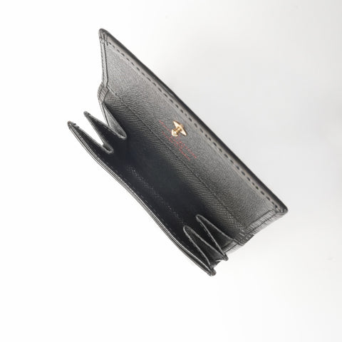 LOUIS VUITTON 2003 Epi Porte Monnaie Simple Coin case black WS24390