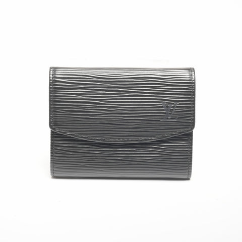 LOUIS VUITTON 2003 Epi Porte Monnaie Simple Coin case black WS24390