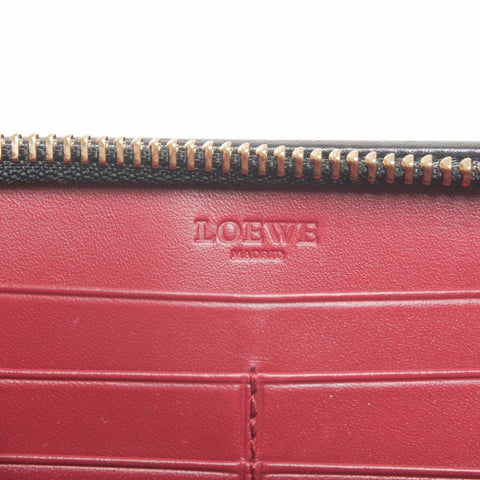 LOEWE Leather logo round zip Purse black WS24392