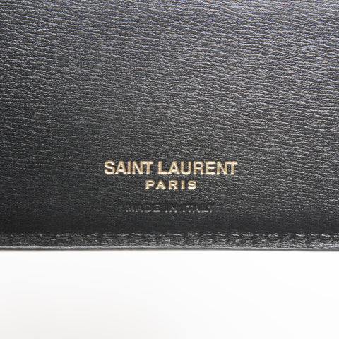 YVES SAINT LAURENT money clip leather Bifold Wallet black WS24393