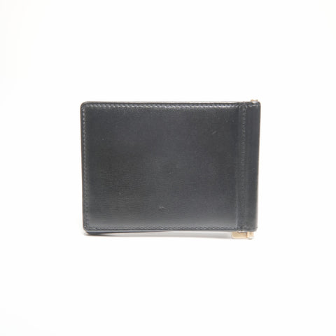 YVES SAINT LAURENT money clip leather Bifold Wallet black WS24393