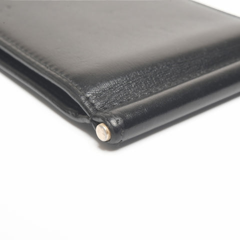YVES SAINT LAURENT money clip leather Bifold Wallet black WS24393