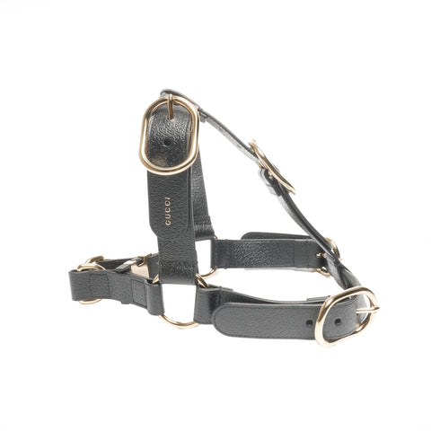 GUCCI Leather pet harness size L Other accessories black WS24397
