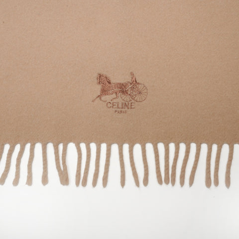 CELINE logo wool Scarf beige WS24401
