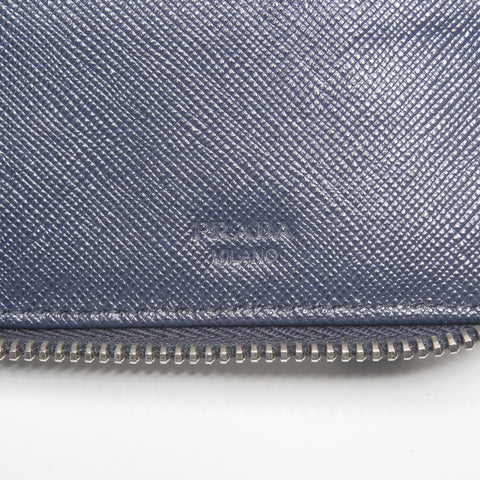 PRADA Reise-Organizer-Geldbörse mit umlaufendem Reißverschluss, Marineblau, WS24403