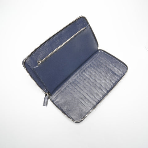 PRADA Zip-Around Travel Organizer Purse Navy WS24403