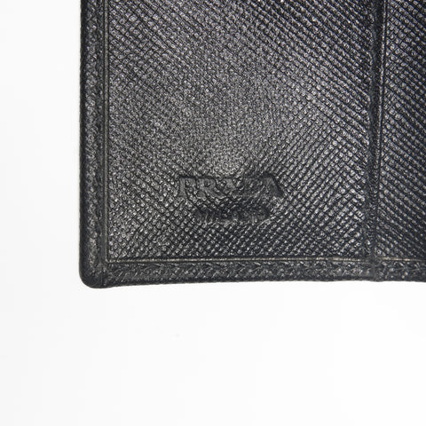 PRADA Leather Triangle Logo Key holder black WS24404