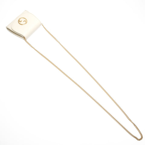 GUCCI Blondie Medium Leather Chain Wallet Shoulder Bag Ivory WS24407