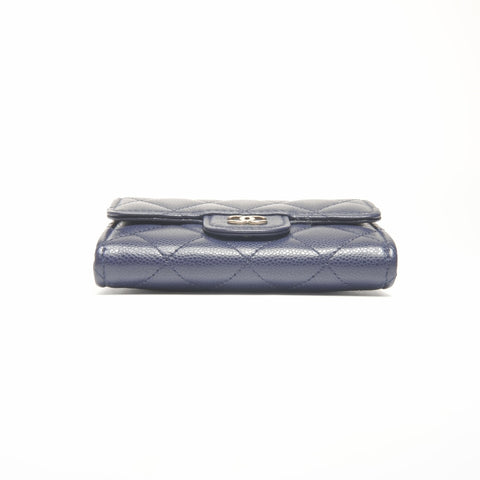 CHANEL 2022-2025 Matelasse Card Case Compact Wallet Coin case Navy WS24408