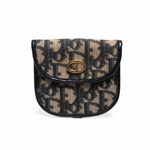 Christian Dior Trotter Canvas Münzetui Münzetui Canvas Marineblau WS24409