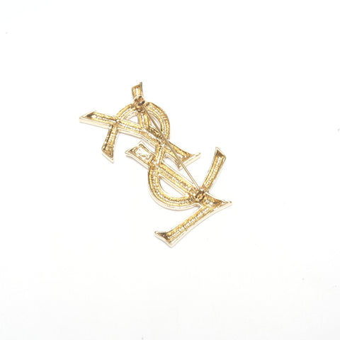 YVES SAINT LAURENT YSL logo Brooch gold WS24414