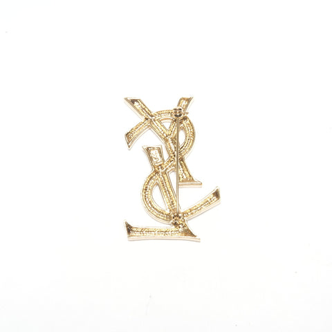YVES SAINT LAURENT YSL logo Brooch gold WS24415
