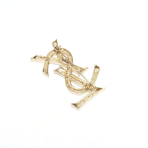YVES SAINT LAURENT YSL logo Brooch gold WS24415