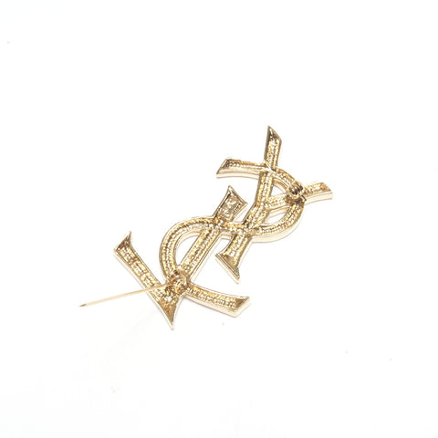YVES SAINT LAURENT YSL logo Brooch gold WS24415