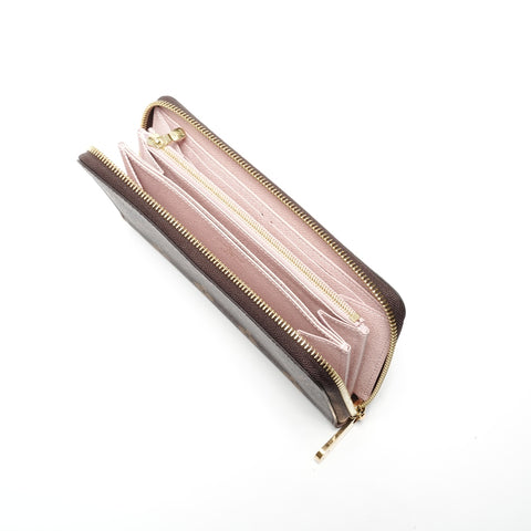 LOUIS VUITTON Zippy Wallet Monogram Rose Ballerine Purse Brown WS24419