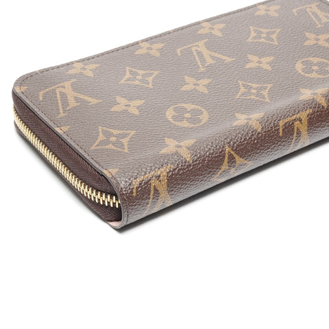 LOUIS VUITTON Zippy Wallet Monogram Rose Ballerine Purse Brown WS24419