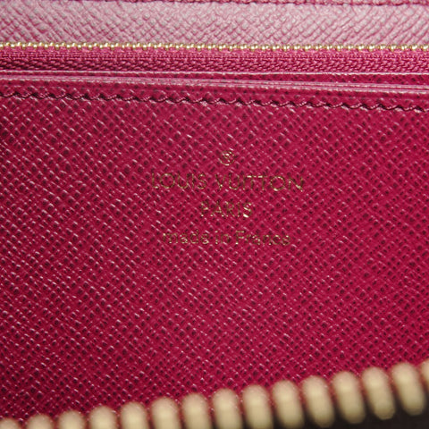 LOUIS VUITTON Monogram Zippy Wallet Fuchsia Purse Brown WS24420