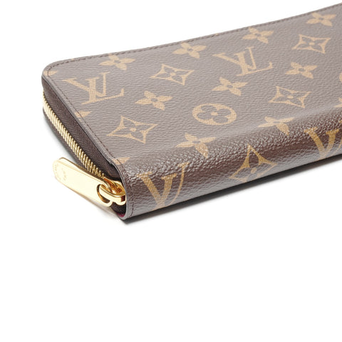 LOUIS VUITTON Monogram Zippy Wallet Fuchsia Purse Brown WS24420