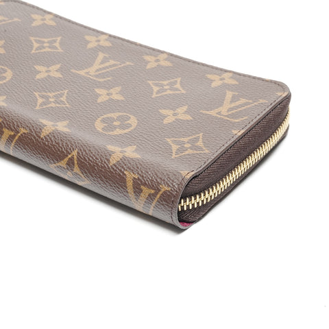 LOUIS VUITTON Monogram Zippy Wallet Fuchsia Purse Brown WS24420