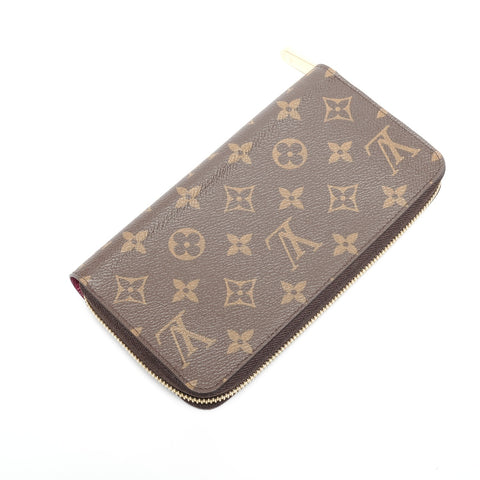 LOUIS VUITTON Monogram Zippy Wallet Fuchsia Purse Brown WS24420