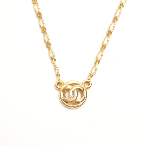 CHANEL 1982 COCO Mark Round Necklace gold WS24421