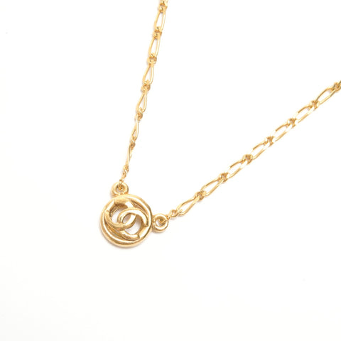 CHANEL 1982 COCO Mark Round Necklace gold WS24421