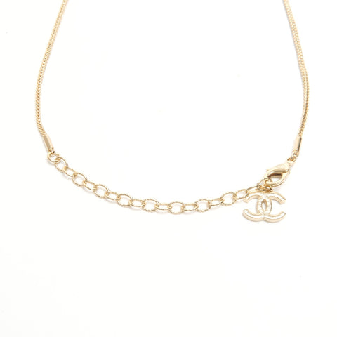 CHANEL B24C 2024 COCO Mark Ribbon Rhinestone Necklace gold WS24423